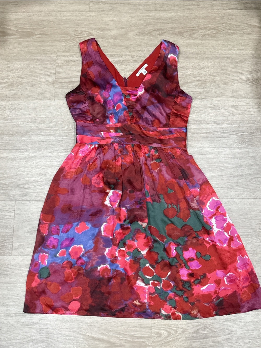 Banana republic Red Floral Fit-and-Flare Dress 10